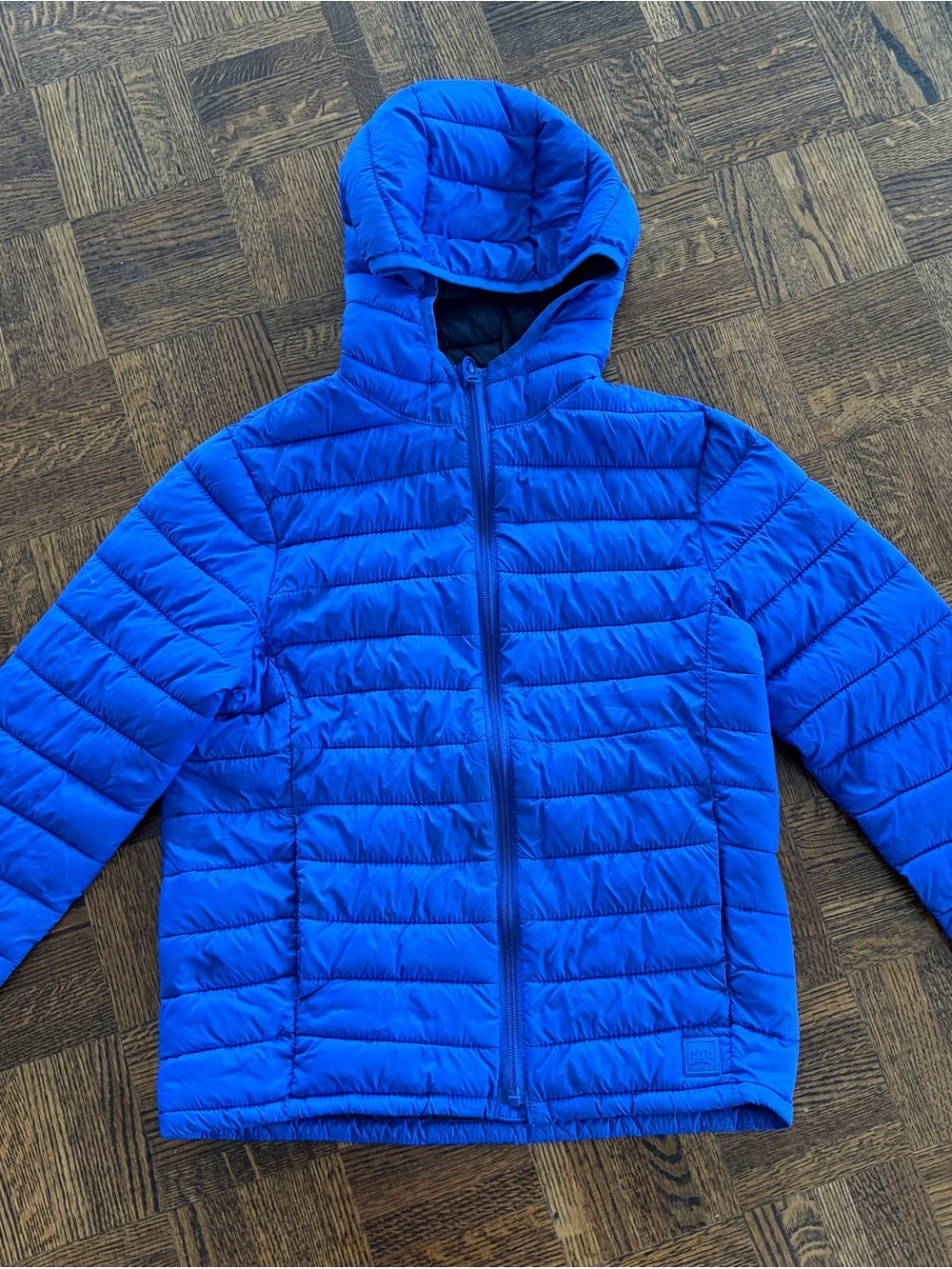 GAP Bright Blue Quilted Hooded Puffer Jacket